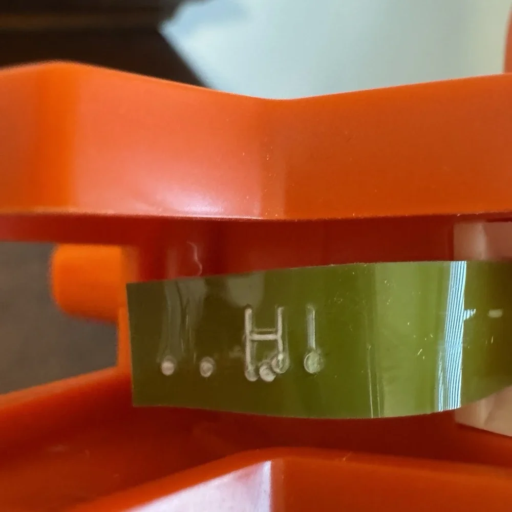 RARE TAPE ROLLS Vintage Dymo 1800 Handheld Label Maker Tapewriter Orange Plastic